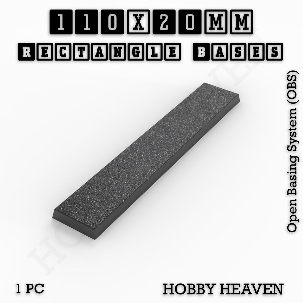 Rectangle Bases Range Sizes - 75x30mm to 125x40mm Medium Sizes 3d Print Full Range Tabletop Games