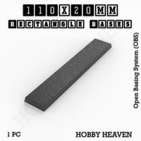 Rectangle Bases Range Sizes - 75x30mm to 125x40mm Medium Sizes 3d Print Full Range Tabletop Games
