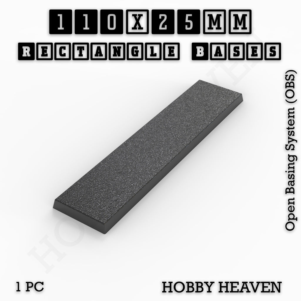 Rectangle Bases Range Sizes - 75x30mm to 125x40mm Medium Sizes 3d Print Full Range Tabletop Games