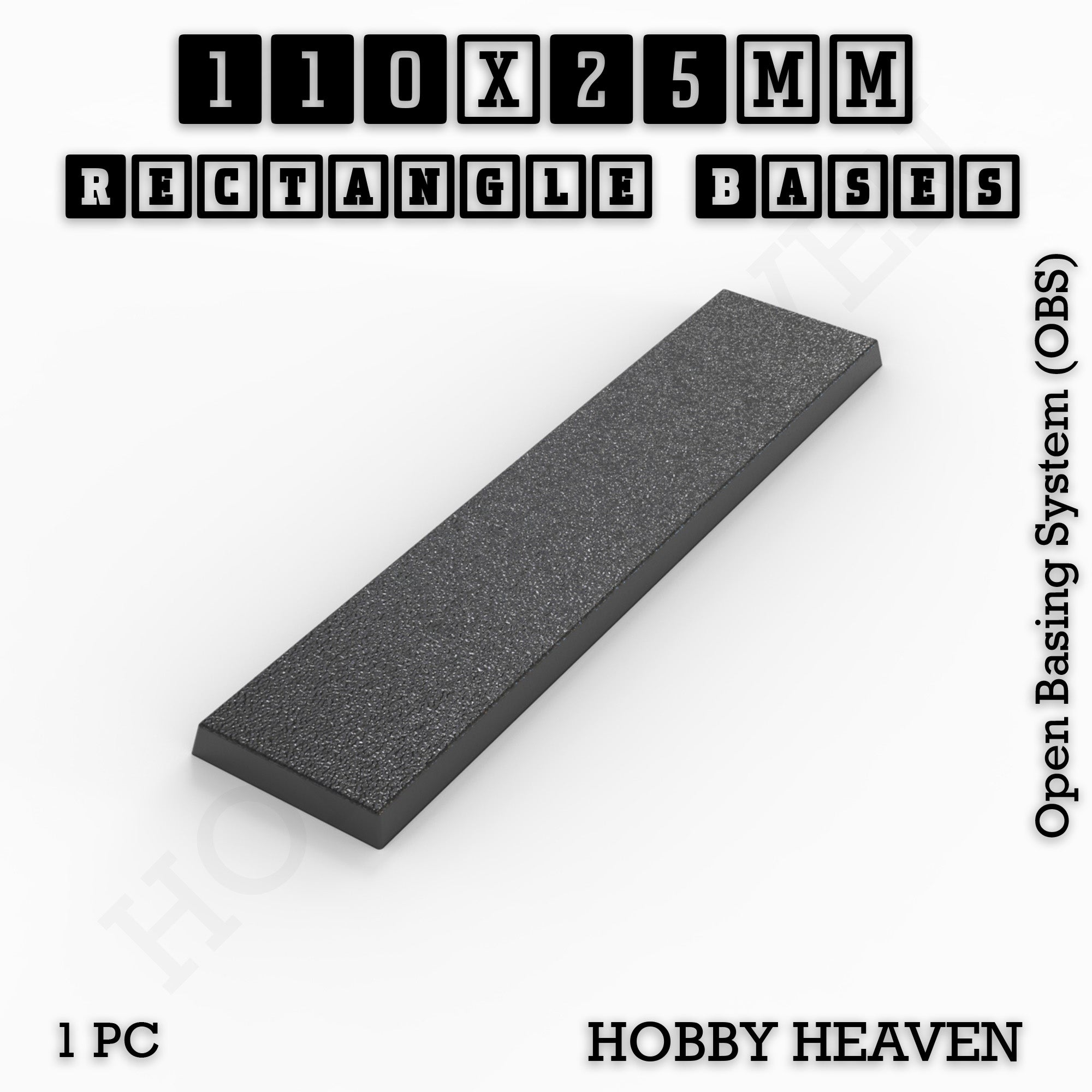 Rectangle Bases Range Sizes - 75x30mm to 125x40mm Medium Sizes 3d Print Full Range Tabletop Games