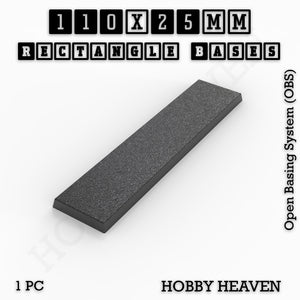 Rectangle Bases Range Sizes - 75x30mm to 125x40mm Medium Sizes 3d Print Full Range Tabletop Games