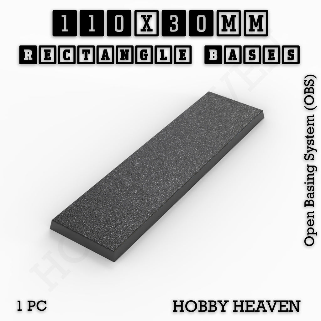 Rectangle Bases Range Sizes - 75x30mm to 125x40mm Medium Sizes 3d Print Full Range Tabletop Games