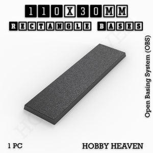 Rectangle Bases Range Sizes - 75x30mm to 125x40mm Medium Sizes 3d Print Full Range Tabletop Games