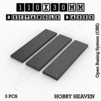 Rectangle Bases Range Sizes - 75x30mm to 125x40mm Medium Sizes 3d Print Full Range Tabletop Games
