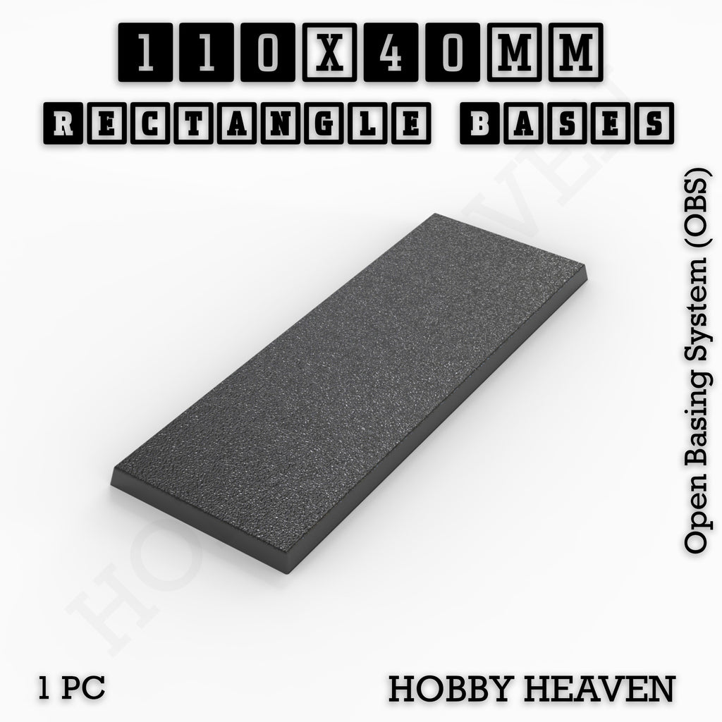 Rectangle Bases Range Sizes - 75x30mm to 125x40mm Medium Sizes 3d Print Full Range Tabletop Games
