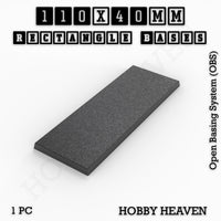 Rectangle Bases Range Sizes - 75x30mm to 125x40mm Medium Sizes 3d Print Full Range Tabletop Games

