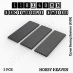 Rectangle Bases Range Sizes - 75x30mm to 125x40mm Medium Sizes 3d Print Full Range Tabletop Games