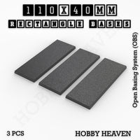 Rectangle Bases Range Sizes - 75x30mm to 125x40mm Medium Sizes 3d Print Full Range Tabletop Games
