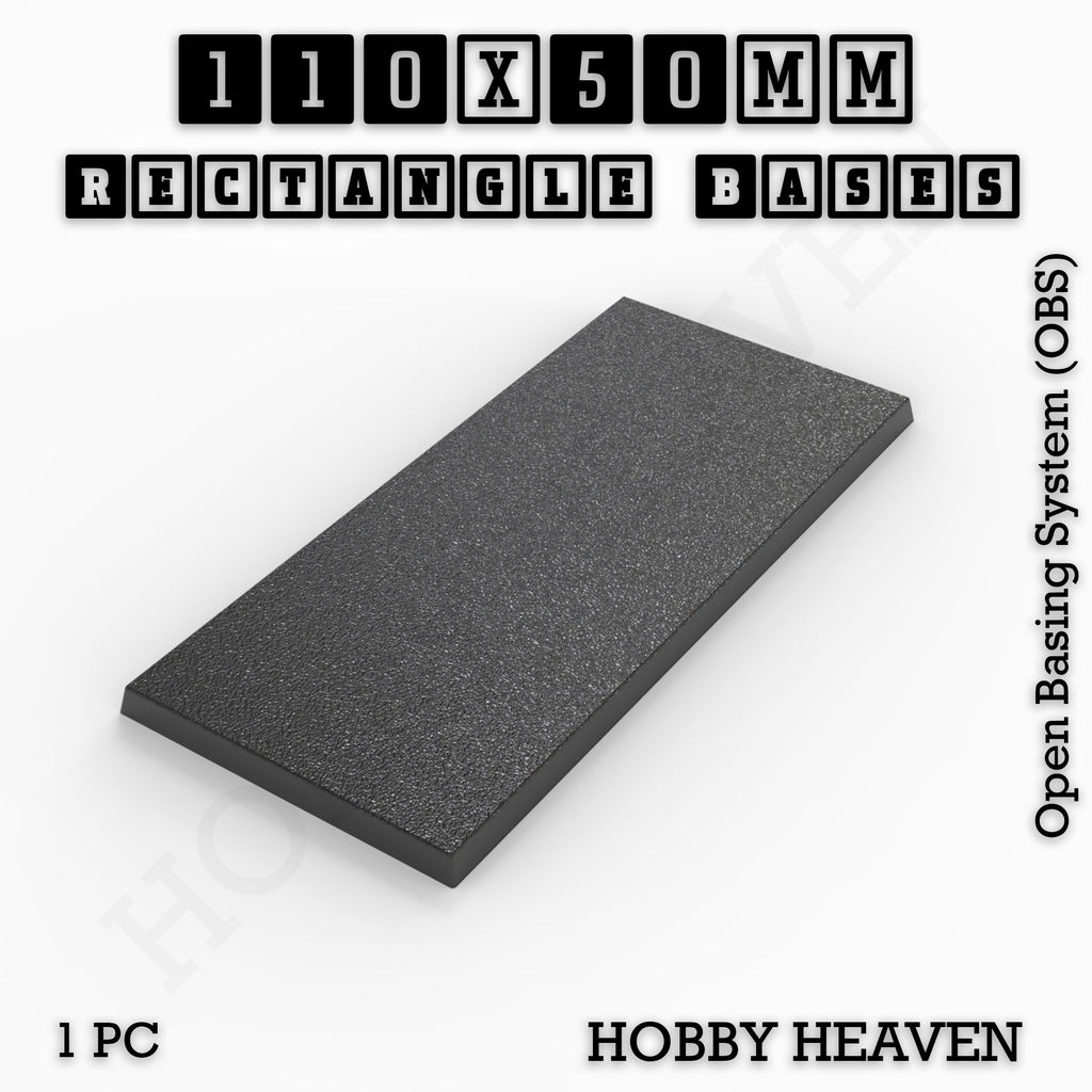 Rectangle Bases Range Sizes - 75x30mm to 125x40mm Medium Sizes 3d Print Full Range Tabletop Games