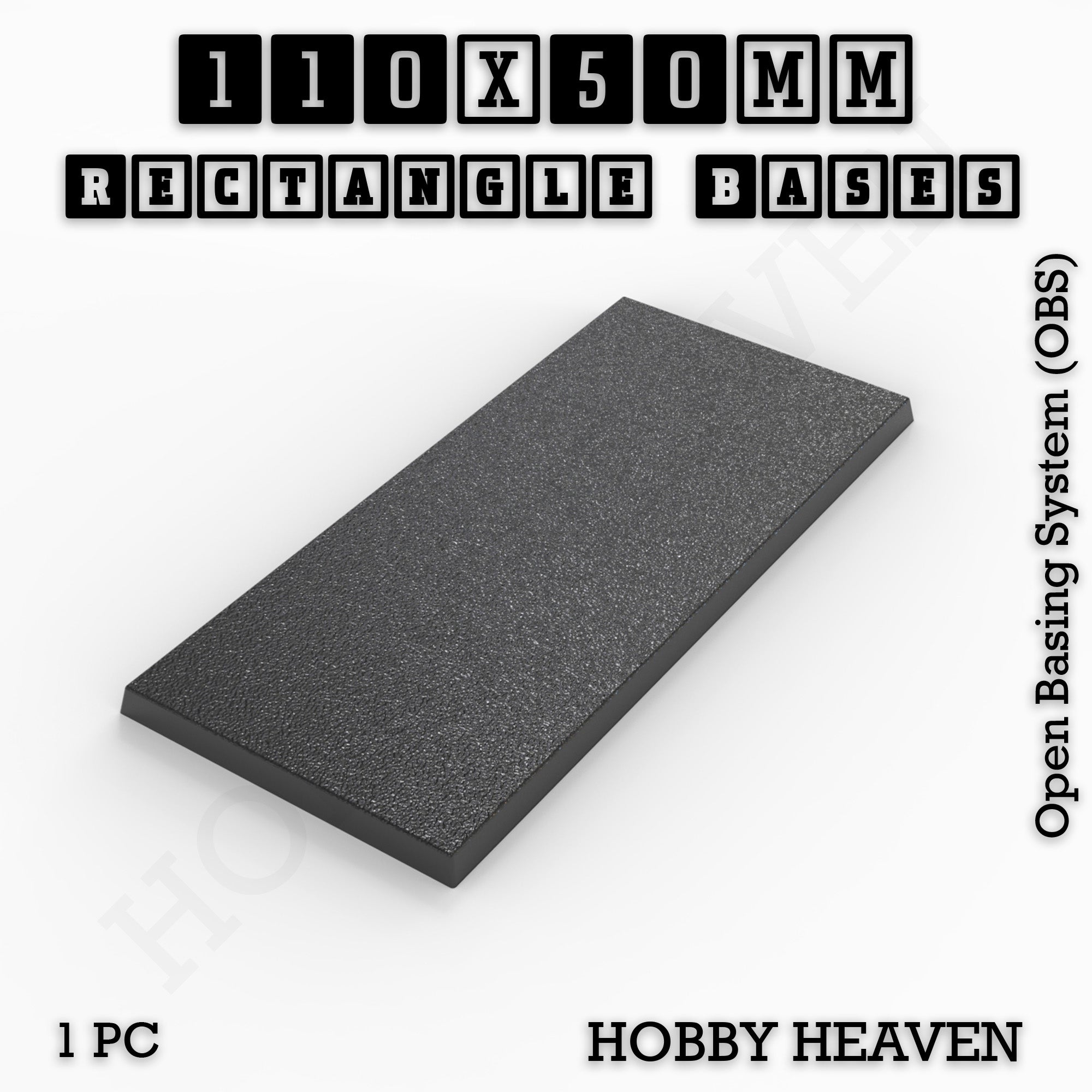 Rectangle Bases Range Sizes - 75x30mm to 125x40mm Medium Sizes 3d Print Full Range Tabletop Games