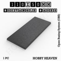 Rectangle Bases Range Sizes - 75x30mm to 125x40mm Medium Sizes 3d Print Full Range Tabletop Games
