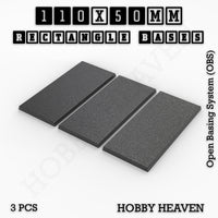 Rectangle Bases Range Sizes - 75x30mm to 125x40mm Medium Sizes 3d Print Full Range Tabletop Games
