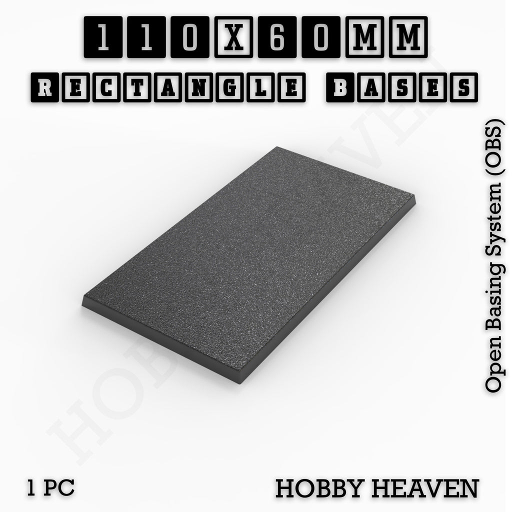 Rectangle Bases Range Sizes - 75x30mm to 125x40mm Medium Sizes 3d Print Full Range Tabletop Games