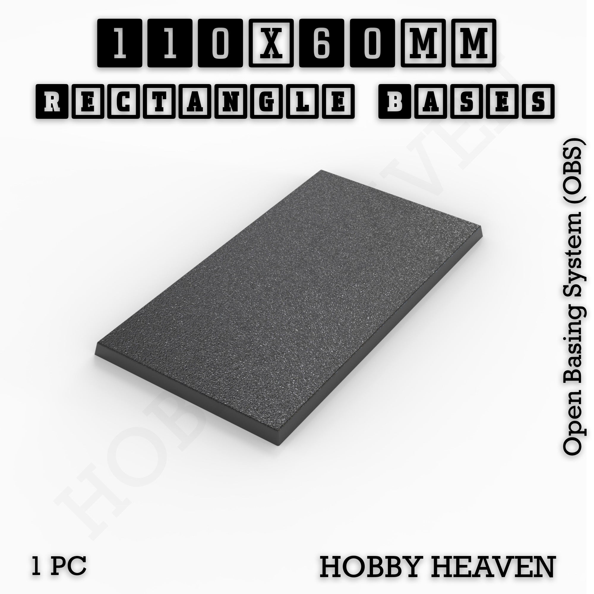 Rectangle Bases Range Sizes - 75x30mm to 125x40mm Medium Sizes 3d Print Full Range Tabletop Games