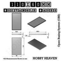 Rectangle Bases Range Sizes - 75x30mm to 125x40mm Medium Sizes 3d Print Full Range Tabletop Games