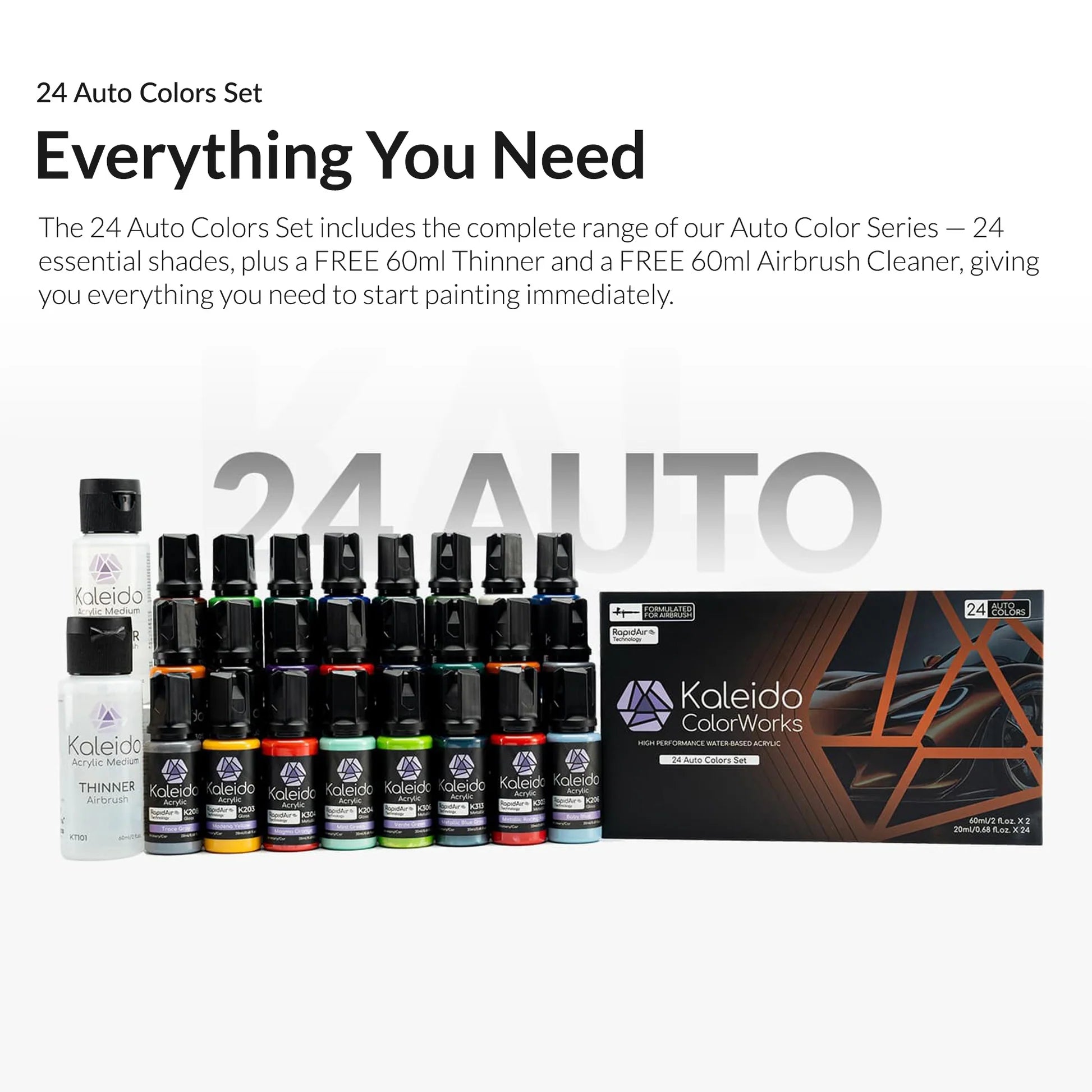 Kaleido RapidAir™ 24 Automotive Airbrush Paint Set