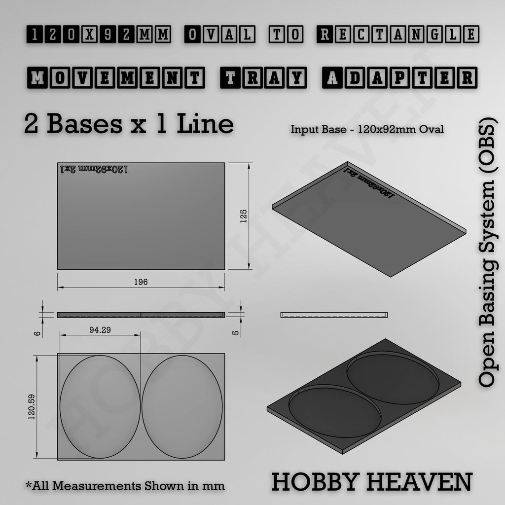 Oval to Rectangle Movement Tray Adapters