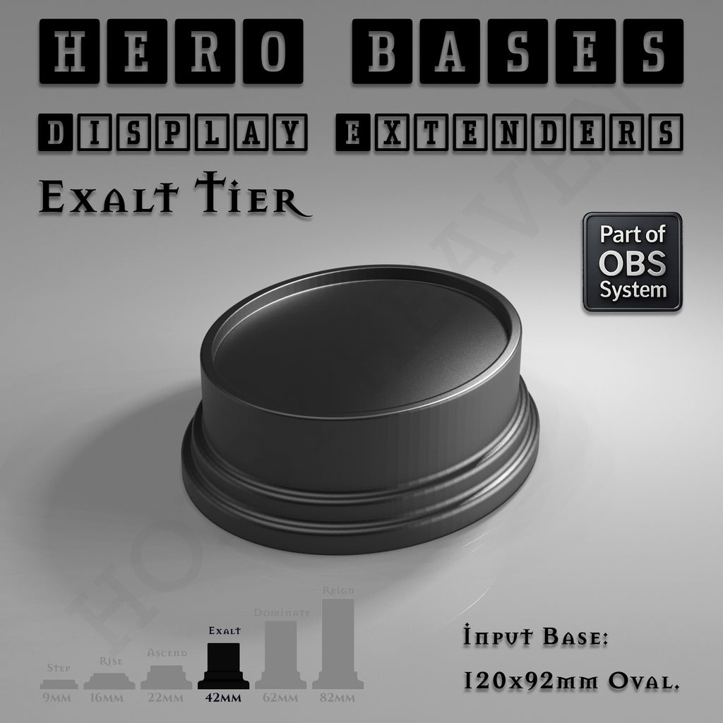 Hero Bases Display Extenders | Round and Ovals | Convert Gaming Bases to Display Bases & Plinths