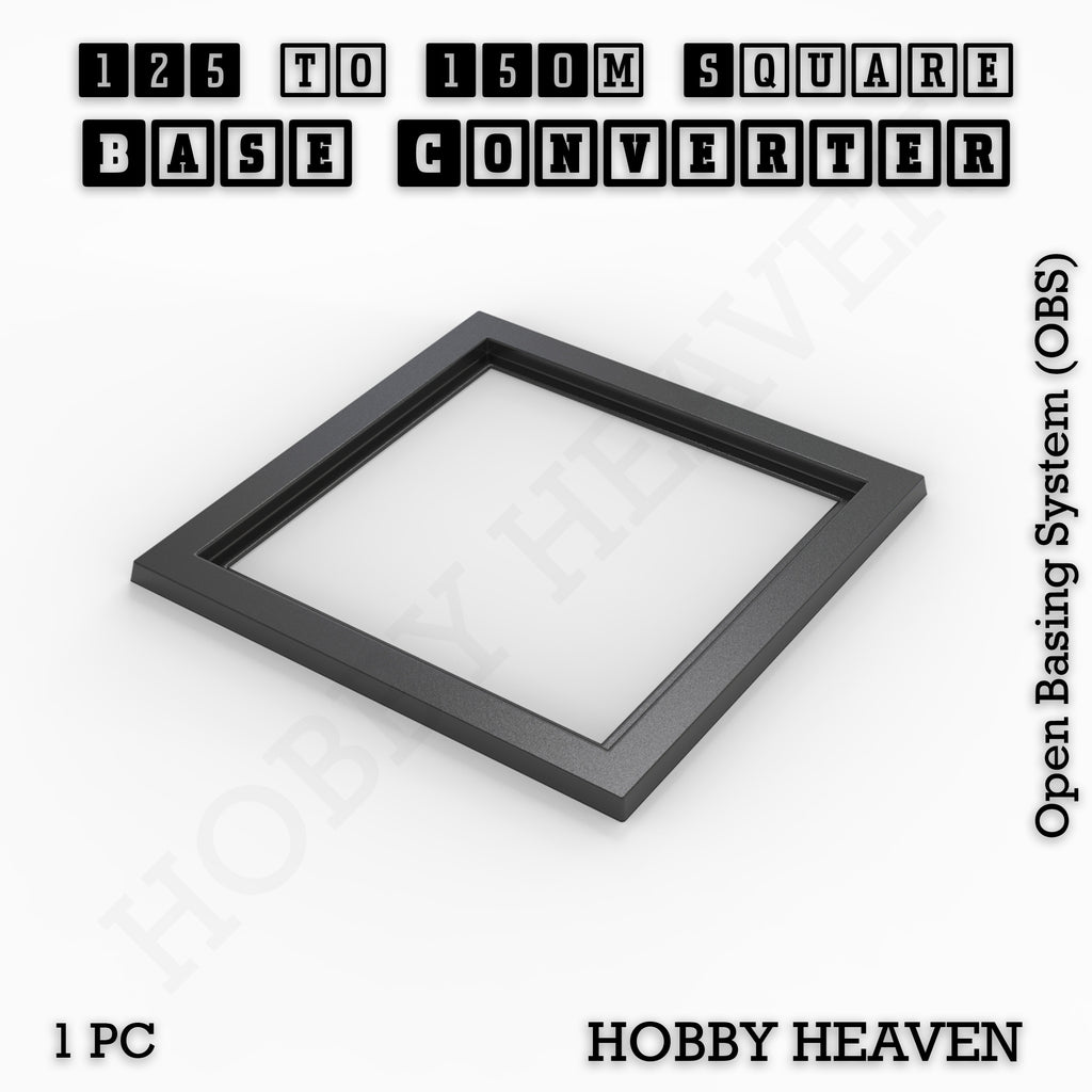 Square to Square Bases Size Converters 3d Print Full Range