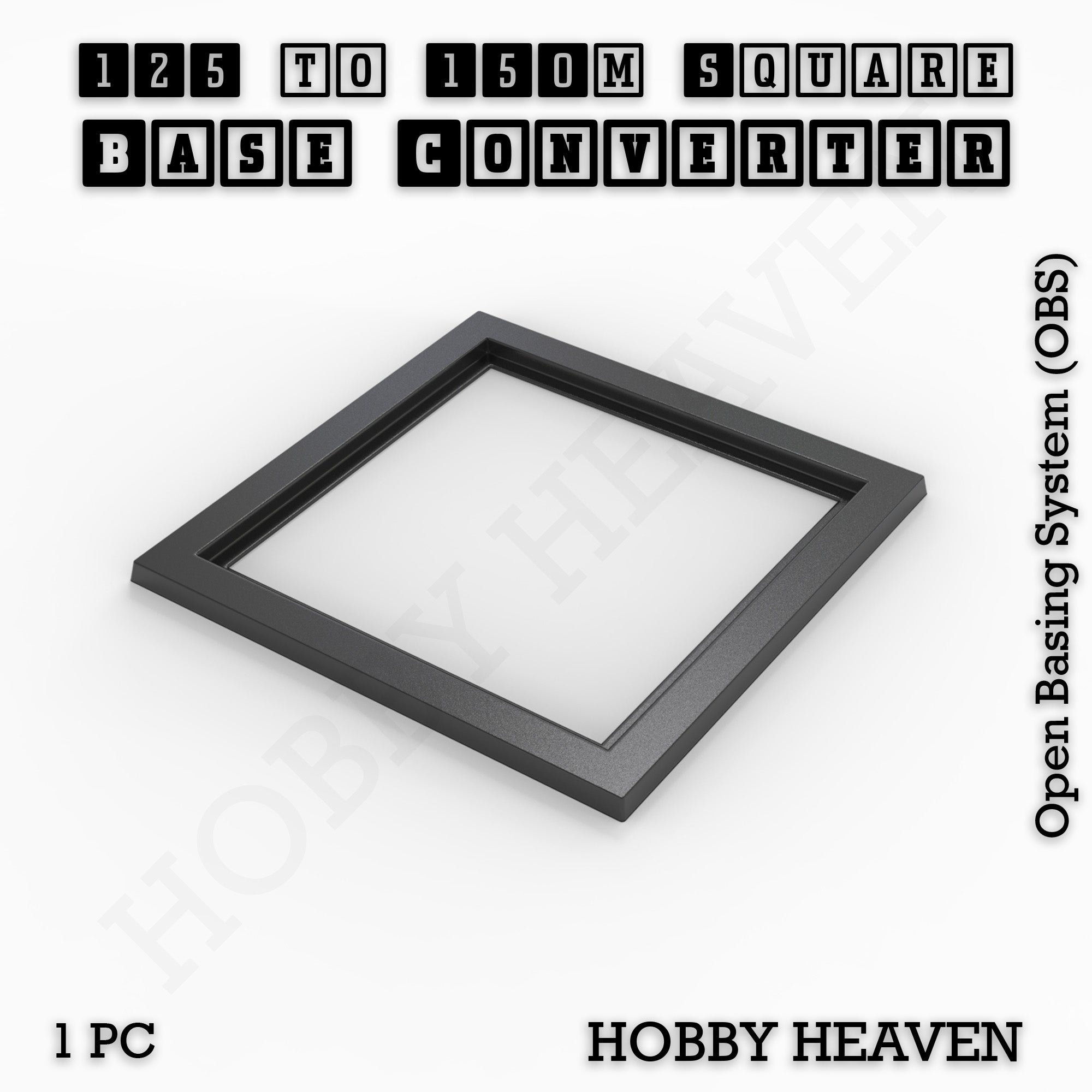 Square to Square Bases Size Converters 3d Print Full Range