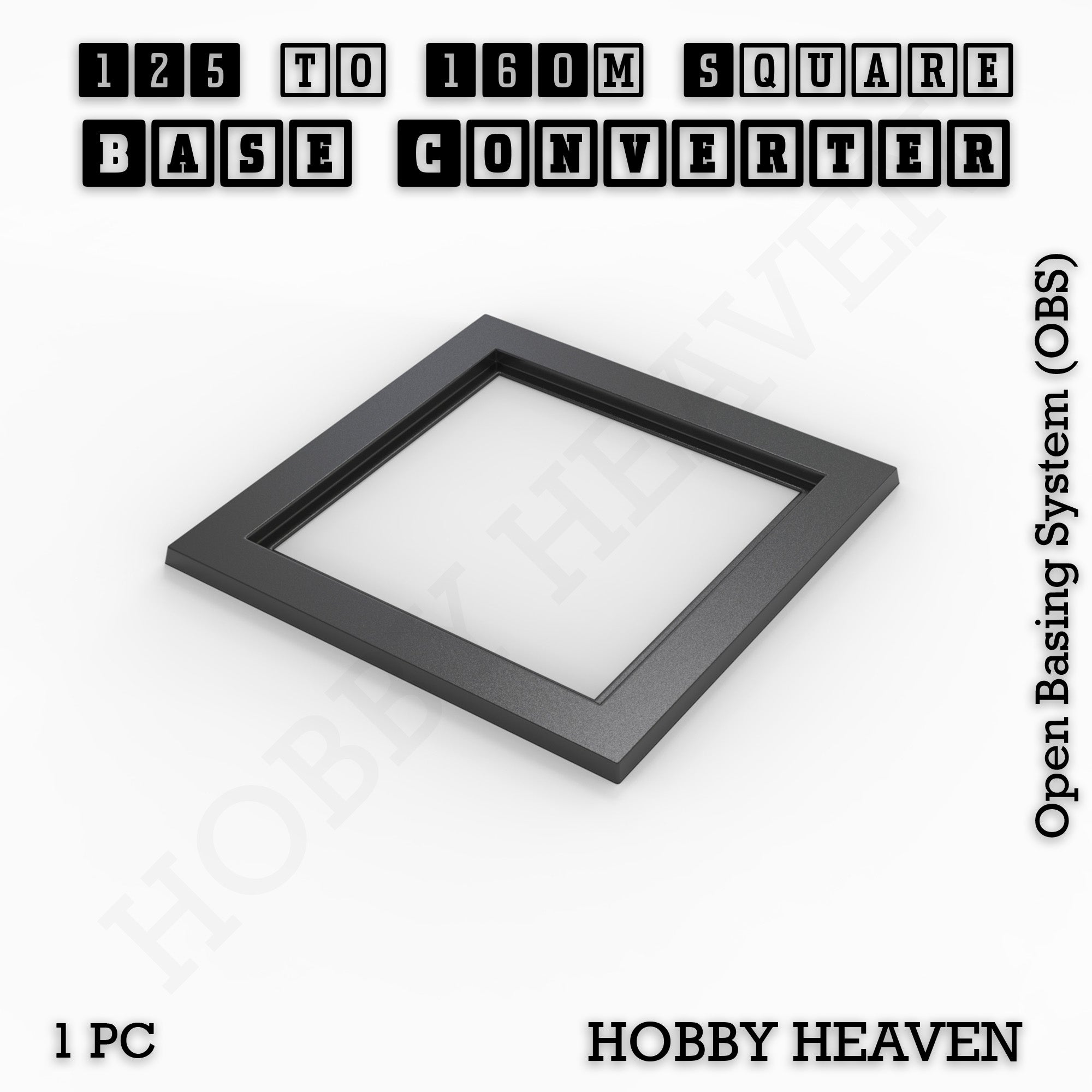 Square to Square Bases Size Converters 3d Print Full Range