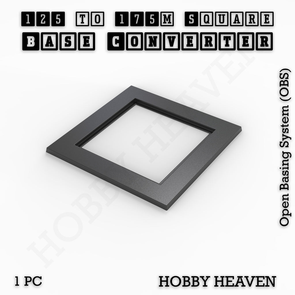 Square to Square Bases Size Converters 3d Print Full Range