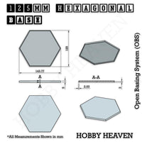 Hexagonal Bases 10mm to 200mm 3d Print Full Range Tabletop Games
