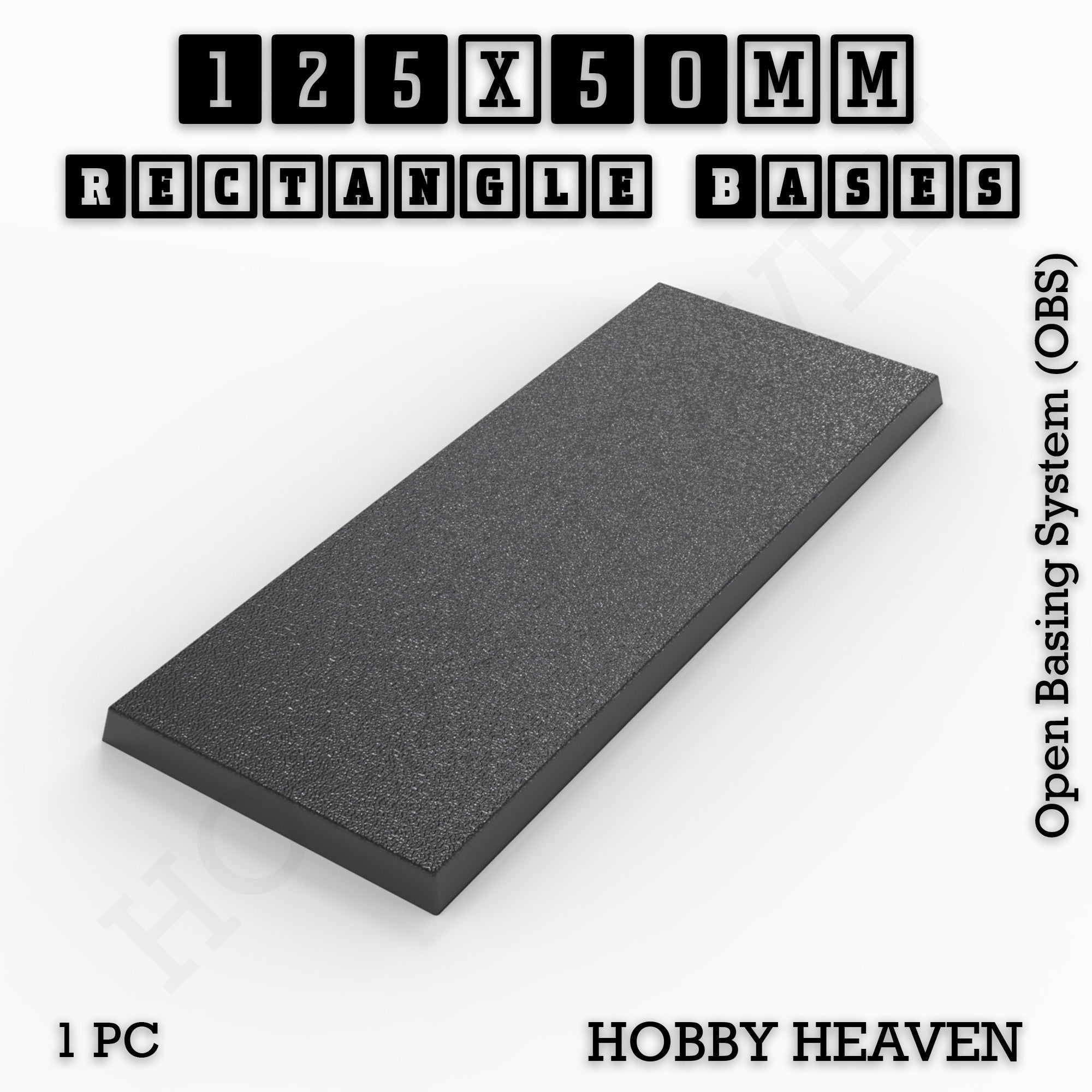 Rectangle Bases Range Sizes - 125x50mm to 200x175mm Large Sizes 3d Print Full Range Tabletop Games