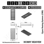 Rectangle Bases Range Sizes - 125x50mm to 200x175mm Large Sizes 3d Print Full Range Tabletop Games