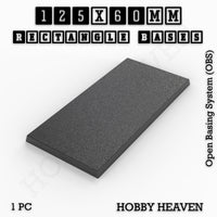 Rectangle Bases Range Sizes - 125x50mm to 200x175mm Large Sizes 3d Print Full Range Tabletop Games

