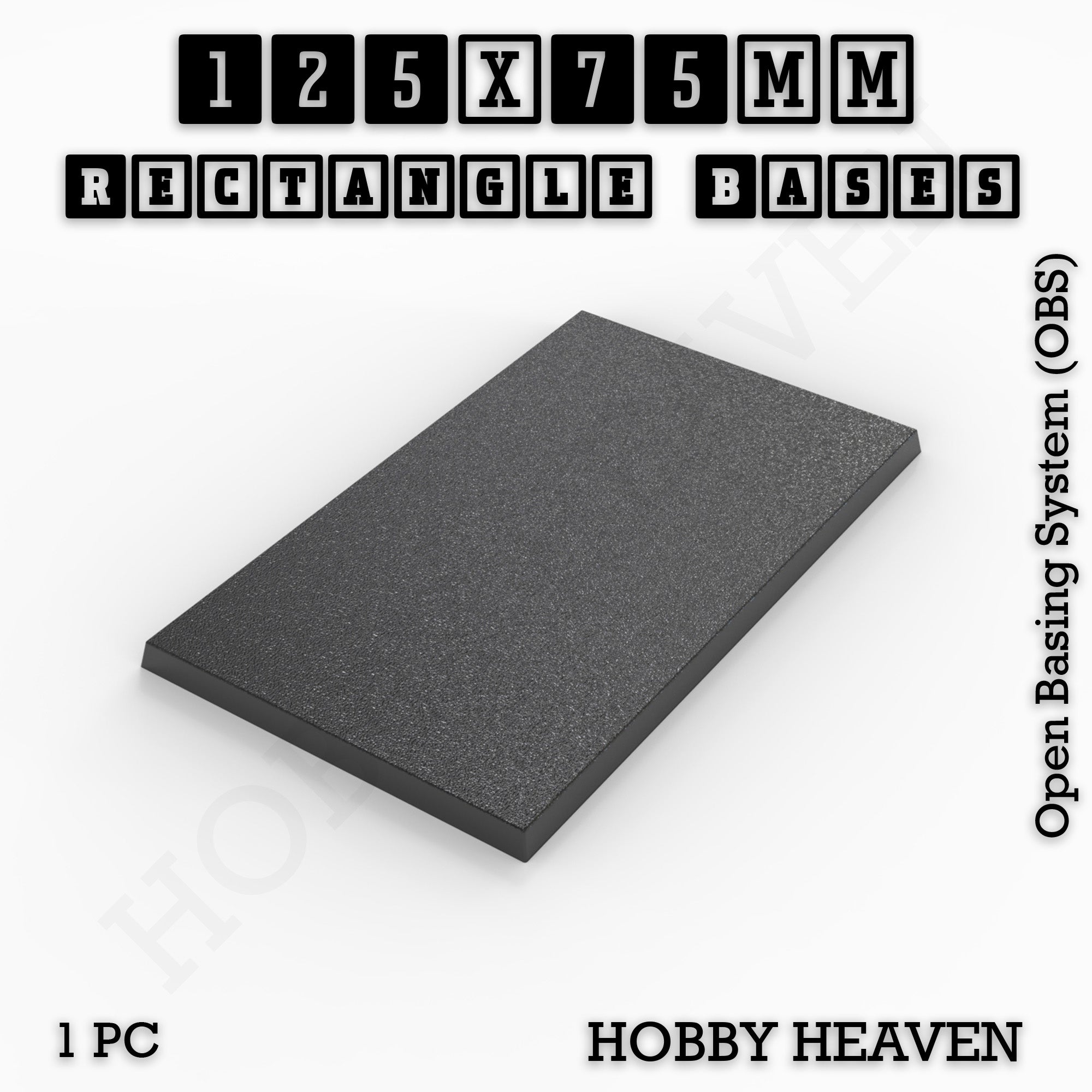 Rectangle Bases Range Sizes - 125x50mm to 200x175mm Large Sizes 3d Print Full Range Tabletop Games