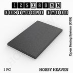 Rectangle Bases Range Sizes - 125x50mm to 200x175mm Large Sizes 3d Print Full Range Tabletop Games