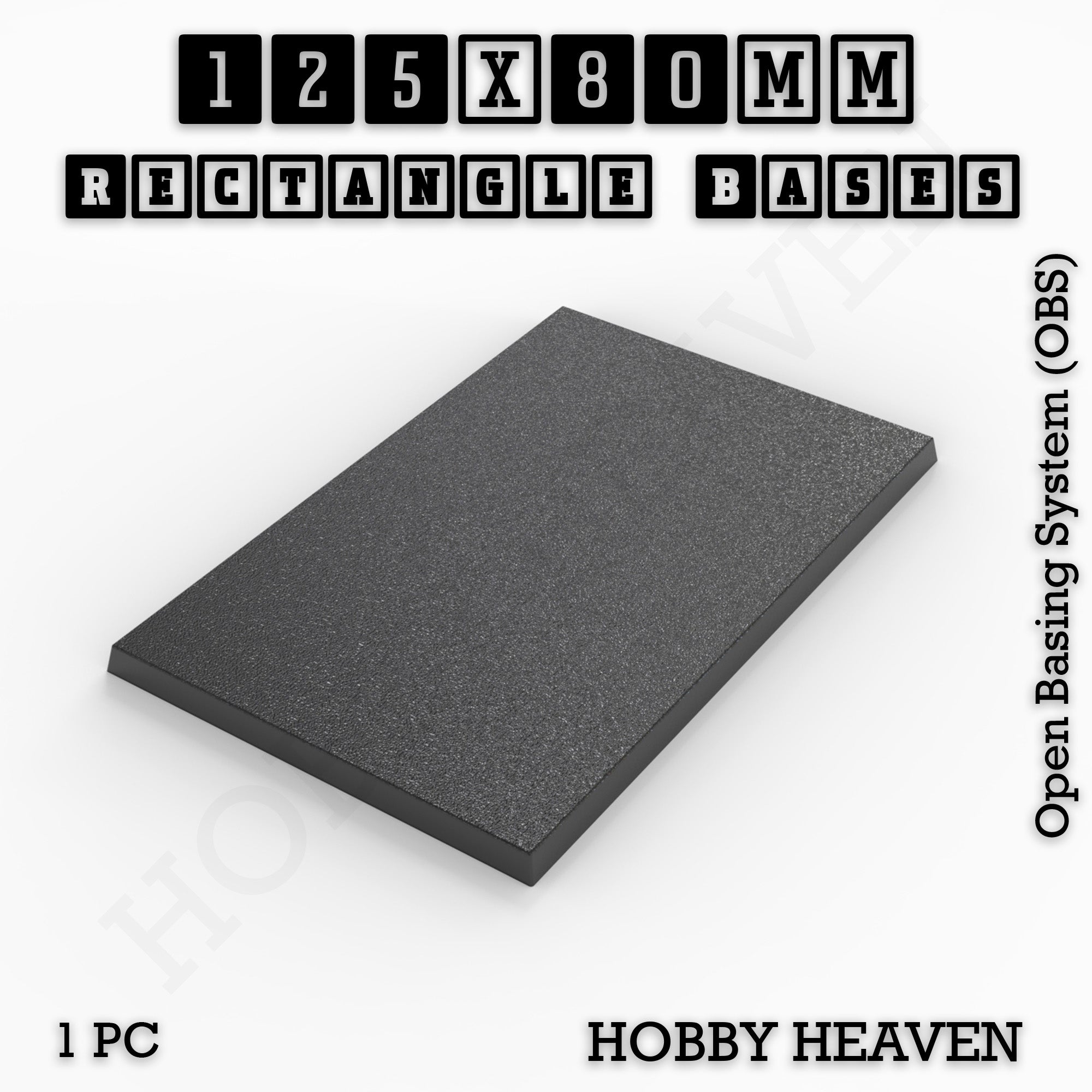 Rectangle Bases Range Sizes - 125x50mm to 200x175mm Large Sizes 3d Print Full Range Tabletop Games