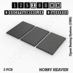 Rectangle Bases Range Sizes - 125x50mm to 200x175mm Large Sizes 3d Print Full Range Tabletop Games