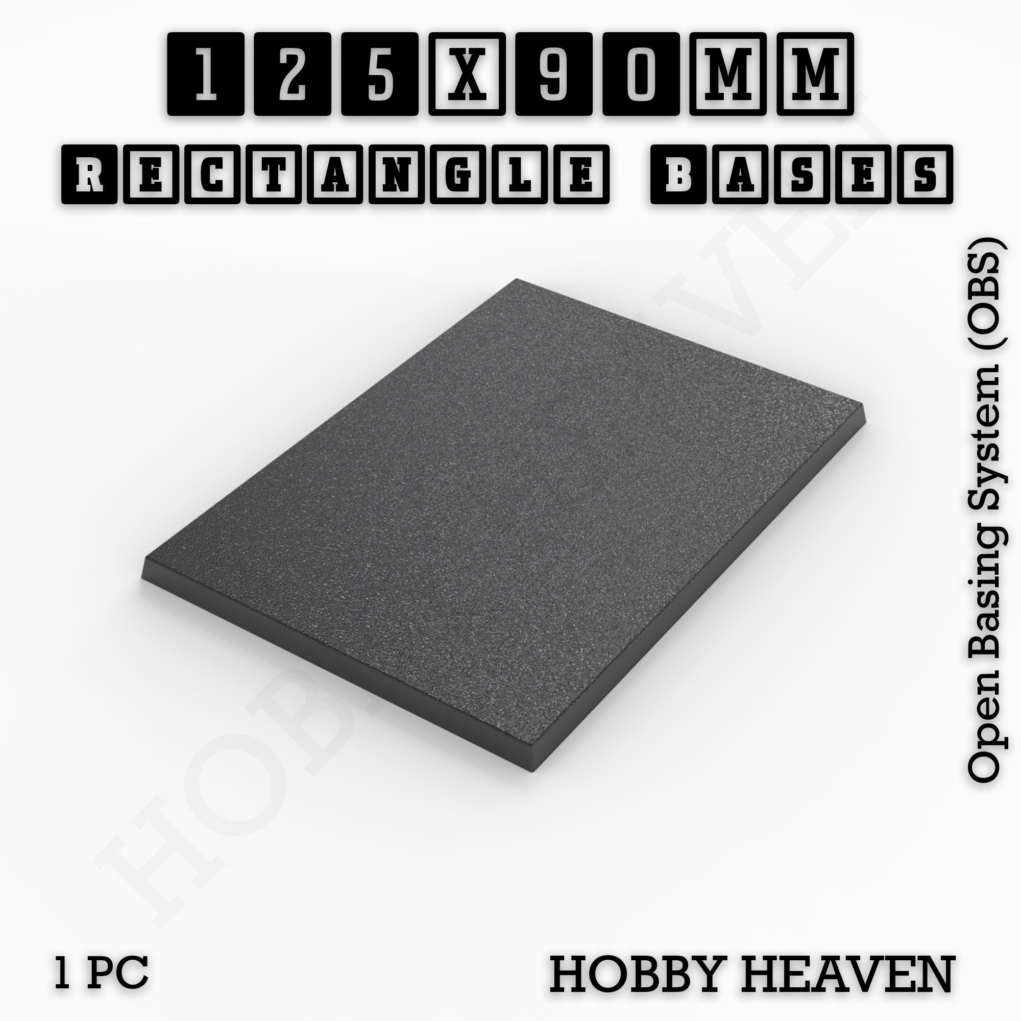 Rectangle Bases Range Sizes - 125x50mm to 200x175mm Large Sizes 3d Print Full Range Tabletop Games