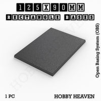 Rectangle Bases Range Sizes - 125x50mm to 200x175mm Large Sizes 3d Print Full Range Tabletop Games
