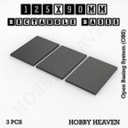 Rectangle Bases Range Sizes - 125x50mm to 200x175mm Large Sizes 3d Print Full Range Tabletop Games