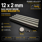 12mm x 2mm N42 Neodymium Disc Magnets