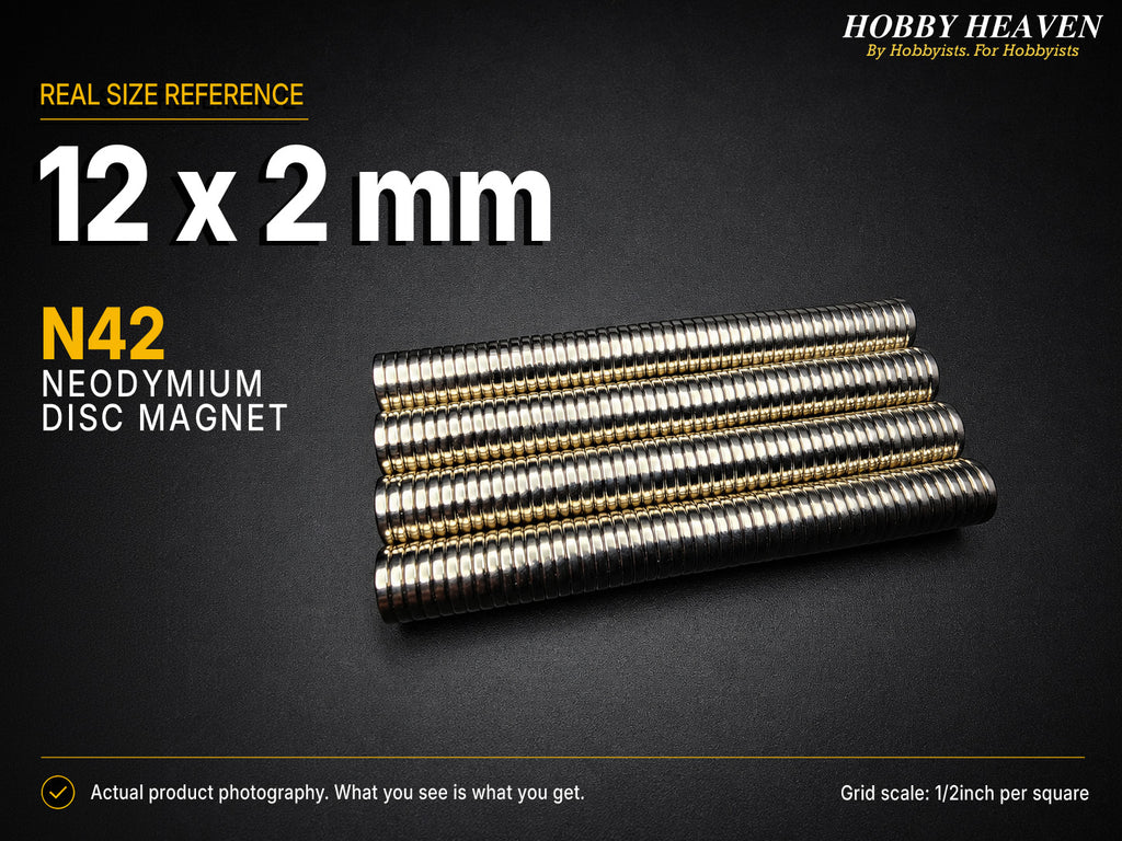 12mm x 2mm N42 Neodymium Disc Magnets