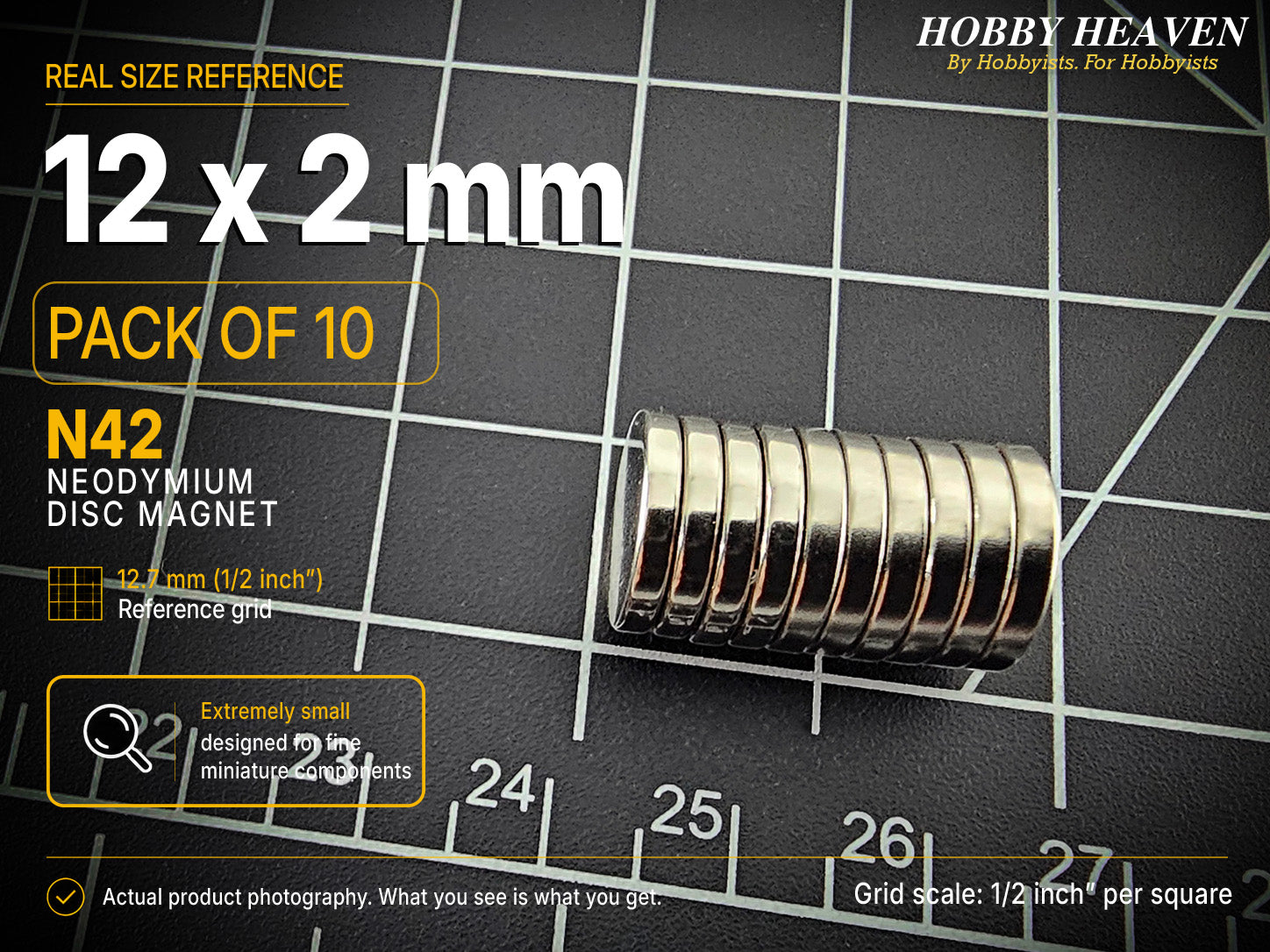 12mm x 2mm N42 Neodymium Disc Magnets