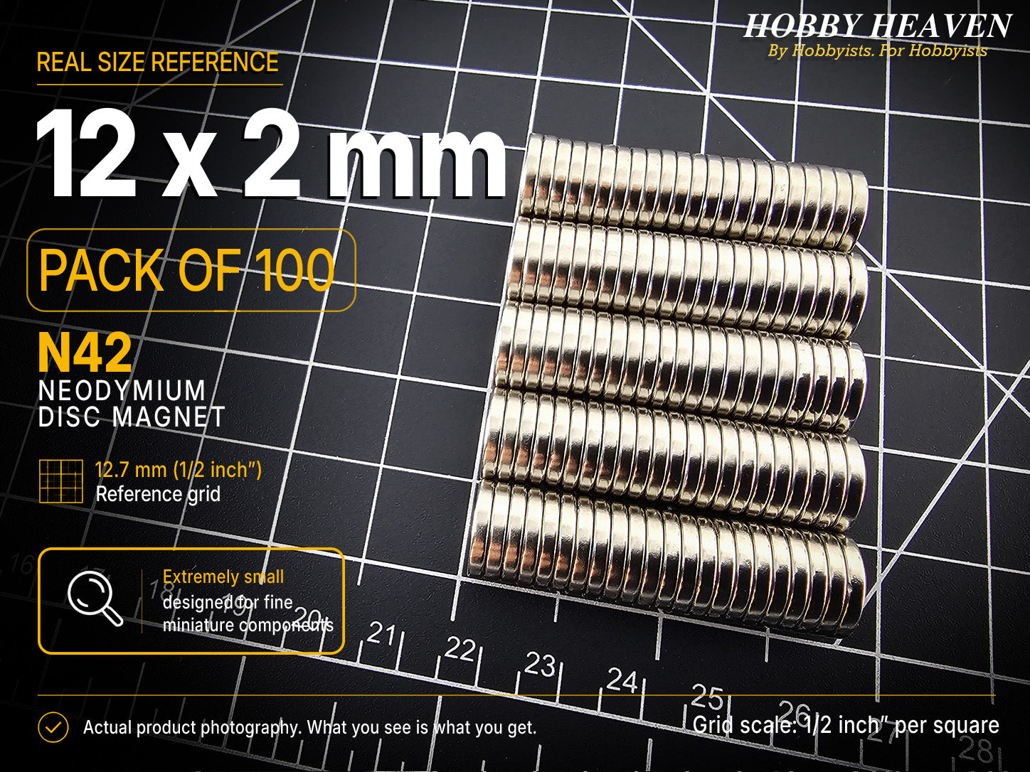 12mm x 2mm N42 Neodymium Disc Magnets
