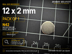 12mm x 2mm N42 Neodymium Disc Magnets