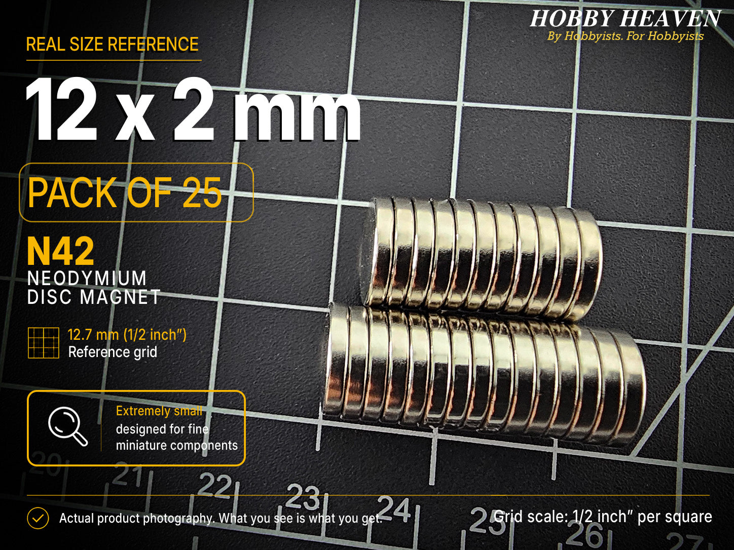 12mm x 2mm N42 Neodymium Disc Magnets