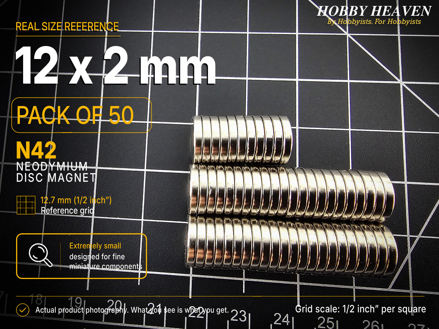 12mm x 2mm N42 Neodymium Disc Magnets