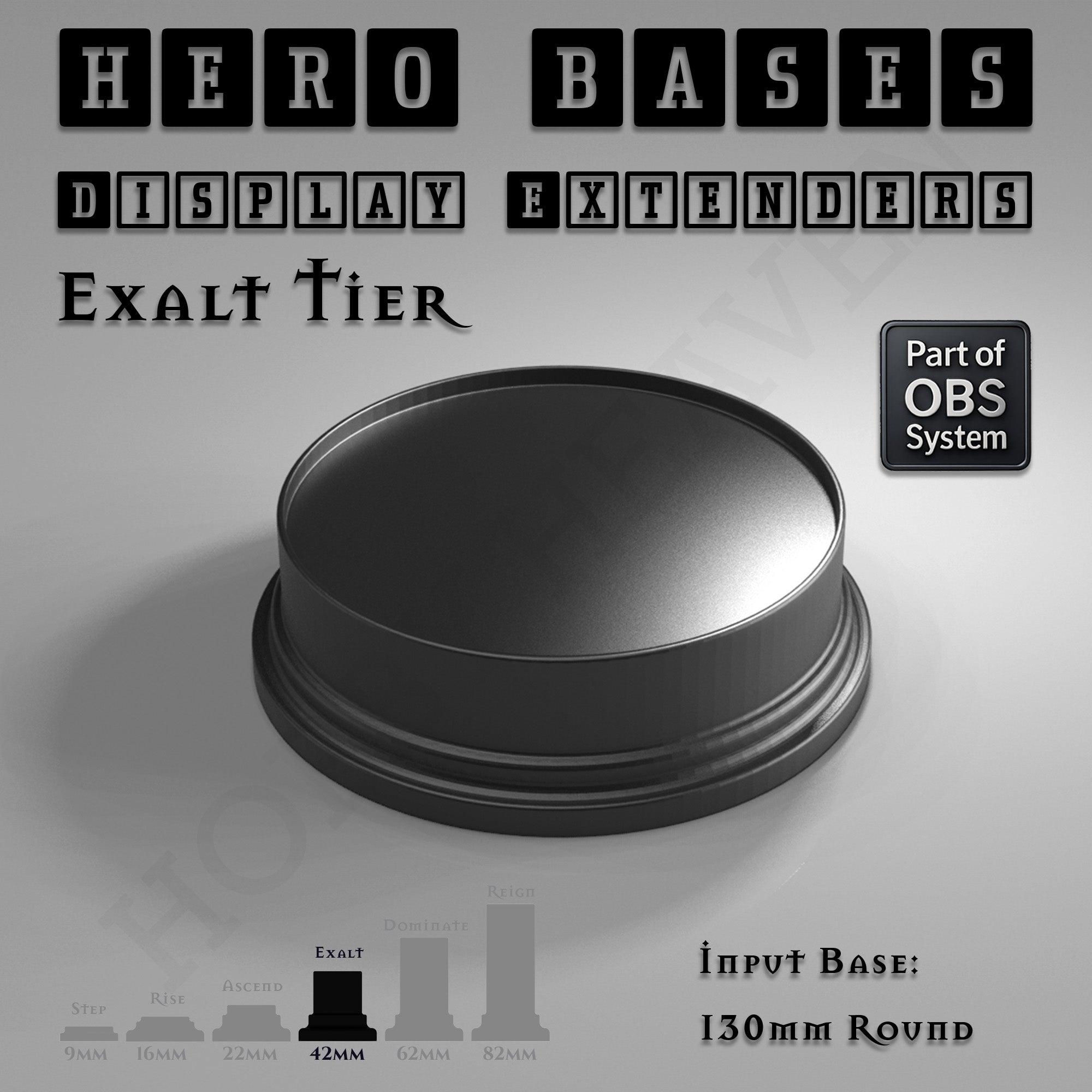 Hero Bases Display Extenders | Round and Ovals | Convert Gaming Bases to Display Bases & Plinths