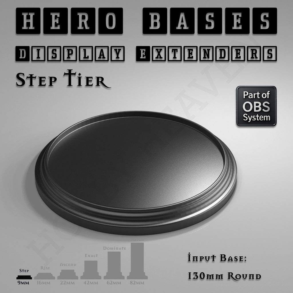 Hero Bases Display Extenders | Round and Ovals | Convert Gaming Bases to Display Bases & Plinths