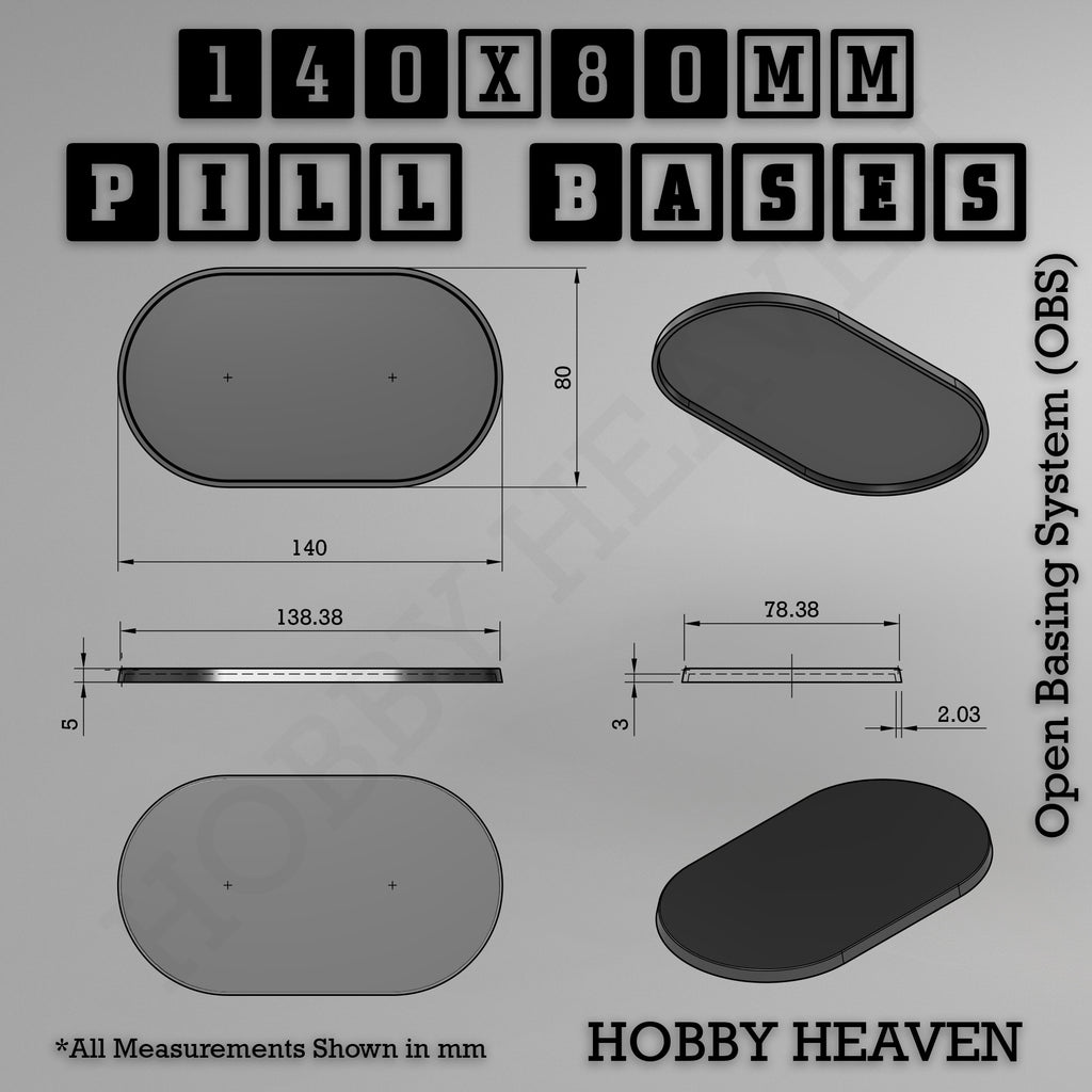 Pill Bases Range - 3d Print Full Range Tabletop Games