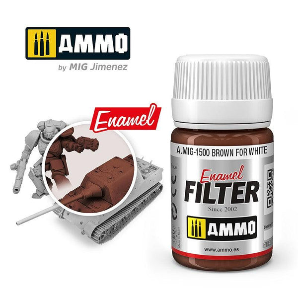AMMO By MIG Filter Brown for White MIG1500 - Hobby Heaven