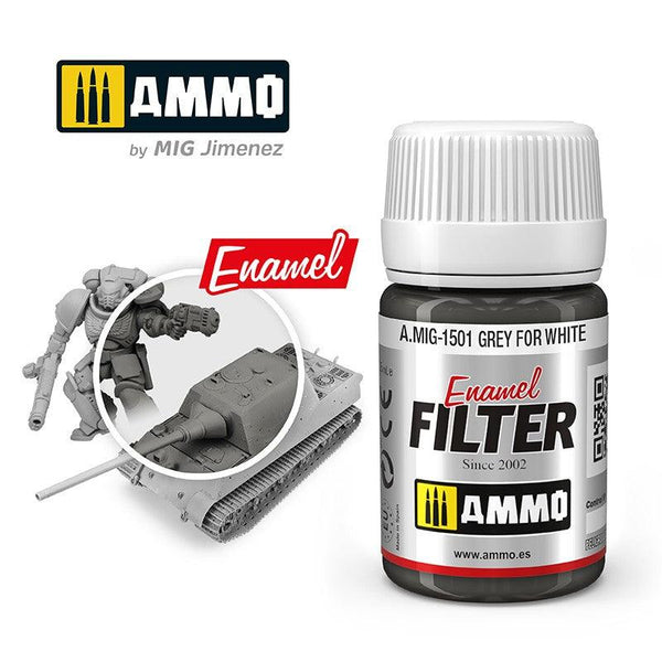 AMMO By MIG Filter Grey for White MIG1501 - Hobby Heaven
