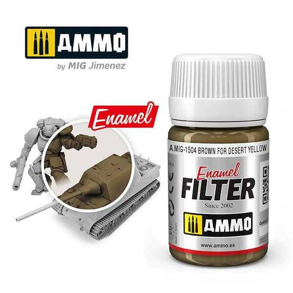 AMMO By MIG Filter Brown for Desert Yellow MIG1504 - Hobby Heaven